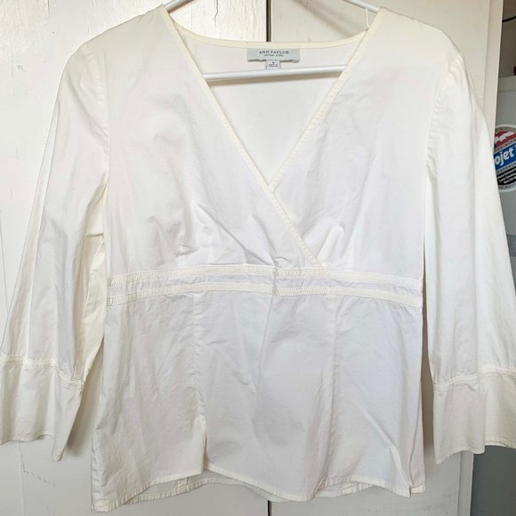 Ann Taylor Factory Store Top | Ann Taylor Off-White Blouse - Picture 1 of 5